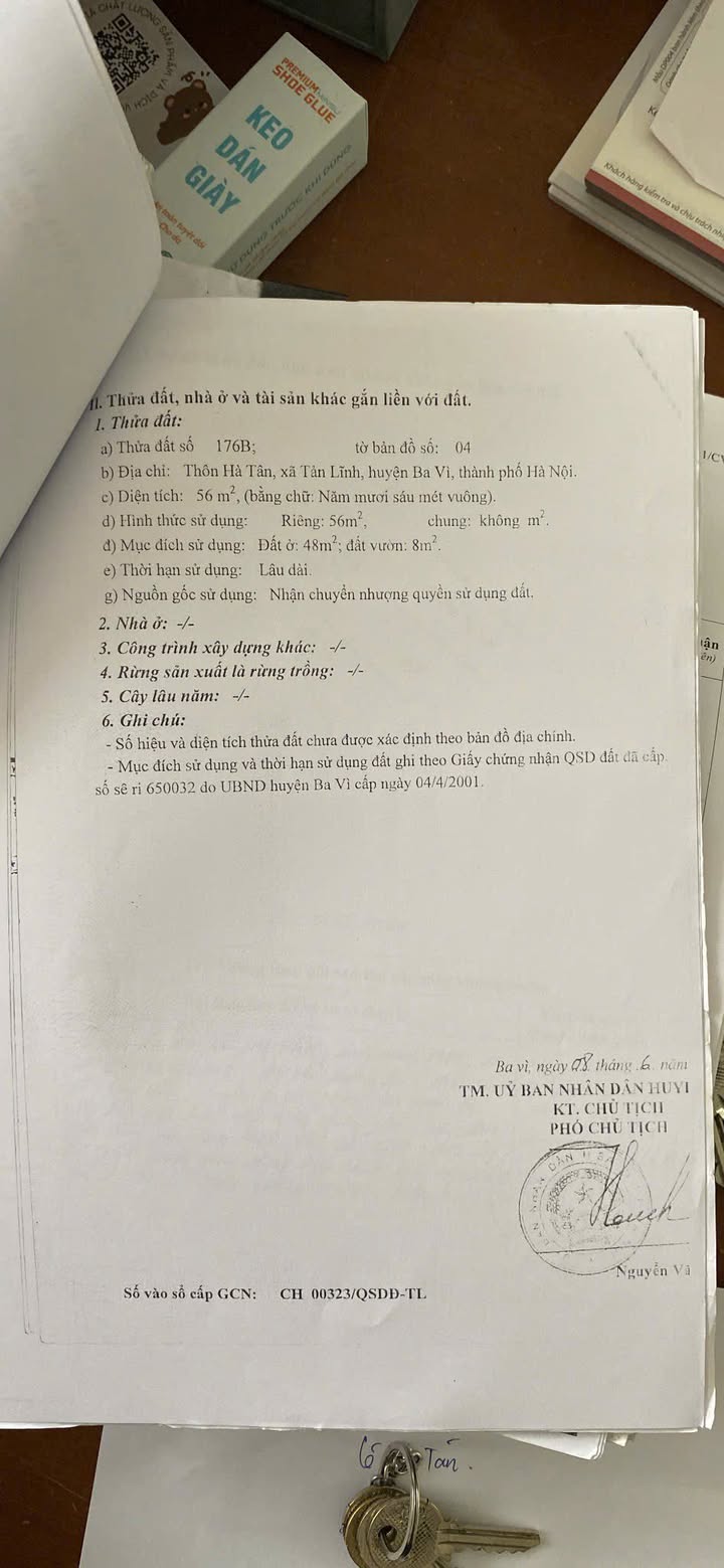 Đất nền 56m² tại thôn Hà Tân, huyện Ba Vì - Sổ đỏ chính chủ, giá 4.3 tỷ!