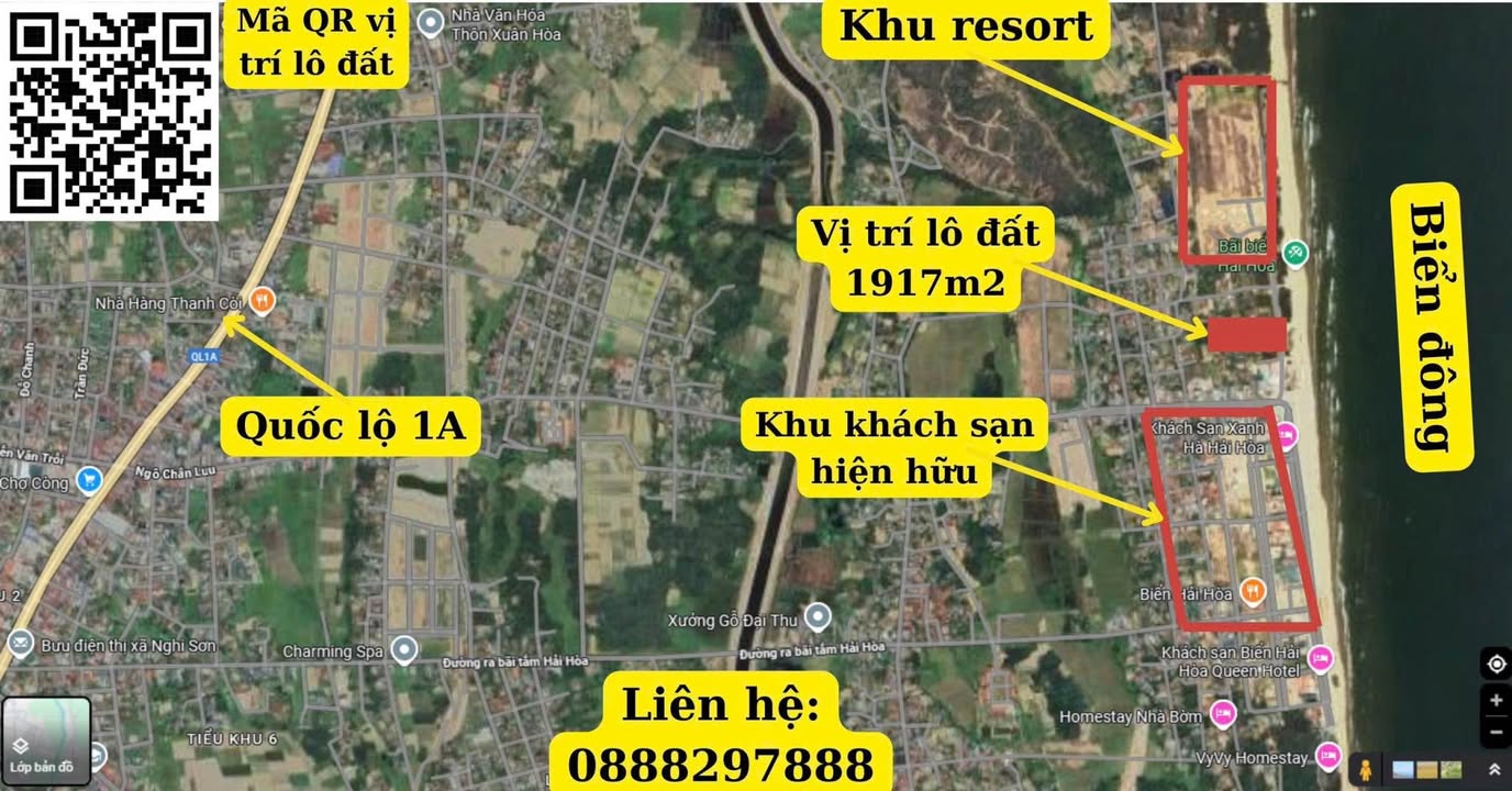 Đất mặt biển Hải Hoà Tĩnh Gia 1971m² giá 40 tỷ - Cơ hội đầu tư sinh lời cao!