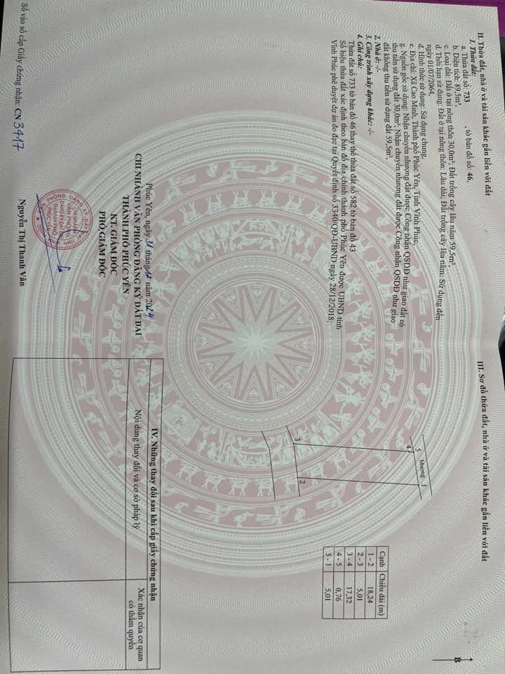 Bán đất Cao Minh - Phúc Yên 89m² giá 2.1 tỷ - Vị trí đắc địa, gần trường mầm non!