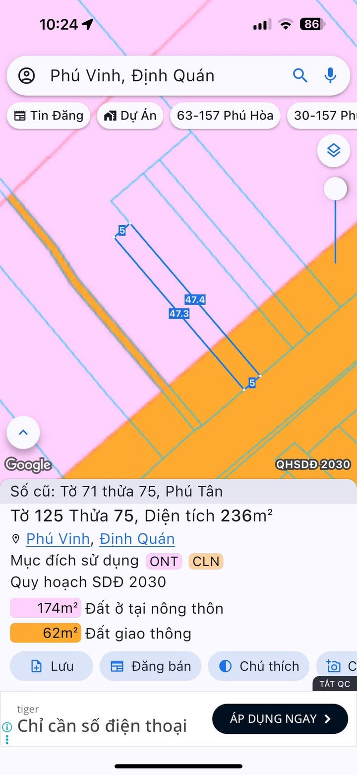Đất mặt tiền Quốc lộ 20, xã Phú Vinh, 235m² giá 1.999 tỷ - Đầu tư sinh lời ngay!