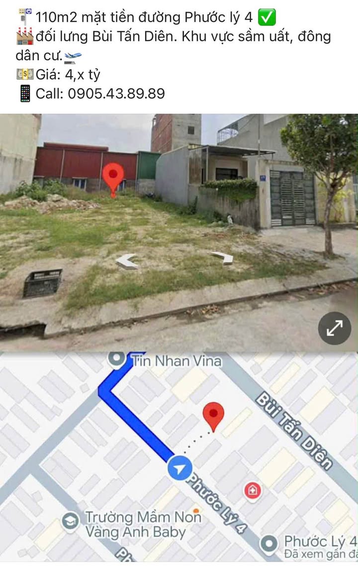 Đất mặt tiền Phước Lý 4, Đà Nẵng 110m² giá 4 tỷ - Vị trí vàng hiếm có!