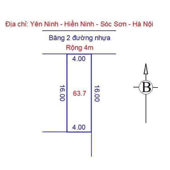 Đất Hiền Ninh, Sóc Sơn 63.7m² giá thỏa thuận - Tiện ích đầy đủ, vị trí đắc địa!