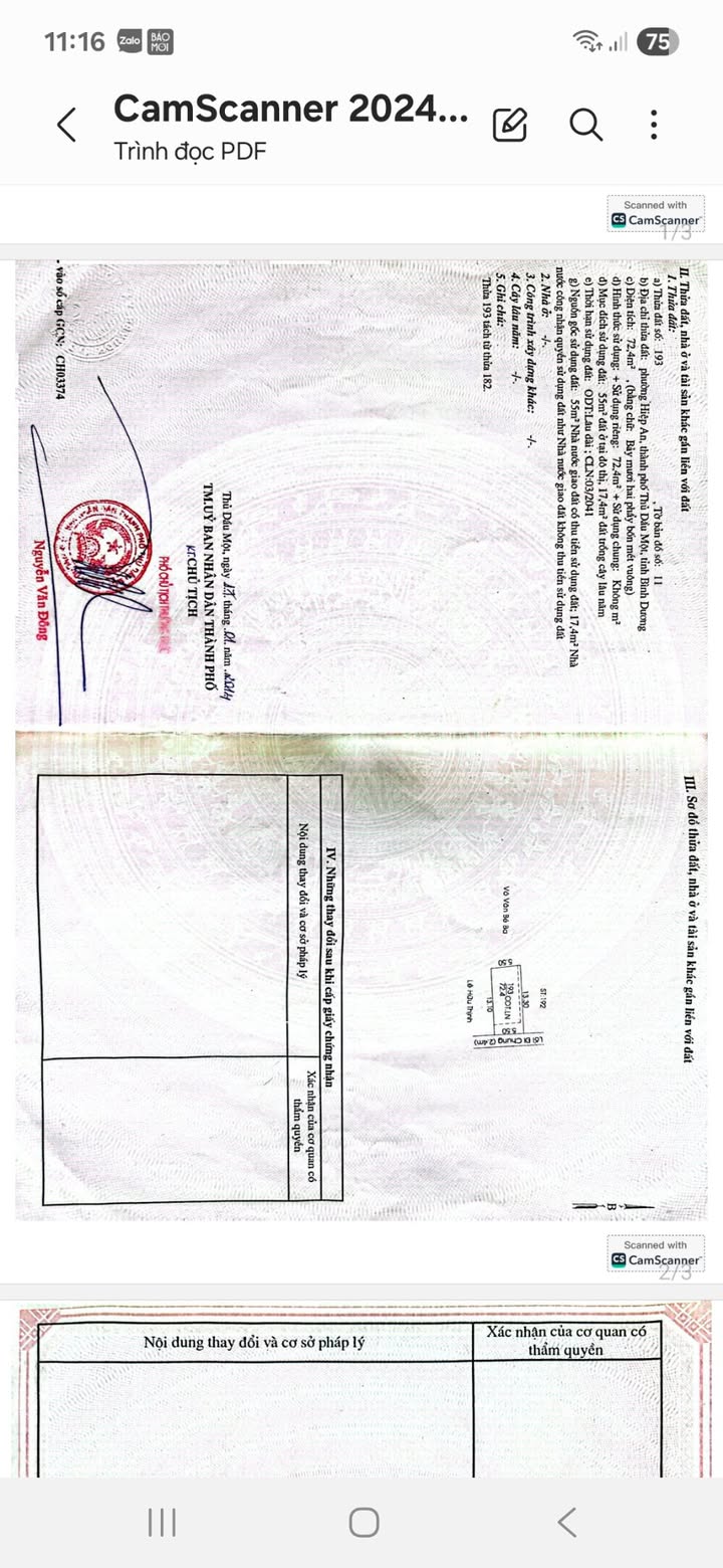 Đất thổ cư Phú An Thủ Dầu Một 74m² giá 1.2 tỷ - Cơ hội đầu tư hấp dẫn!