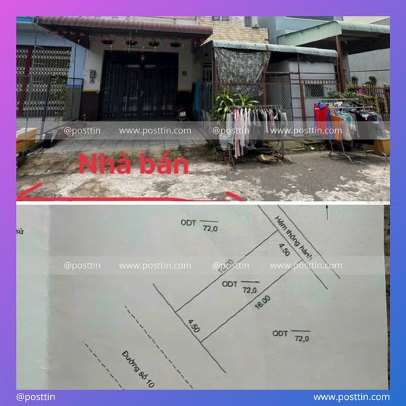 Nhà 1 trệt 1 lửng Đường số 10, Long Xuyên 72m² giá 2 tỷ - Gần trường đại học và siêu thị!