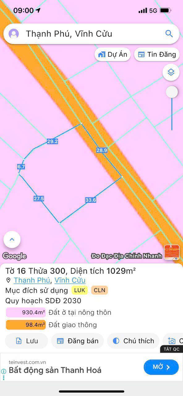 Lô đất Thạnh Phú Vĩnh Cửu 1000m² giá 3.6 tỷ - Sổ riêng, thích hợp xây nhà vườn!
