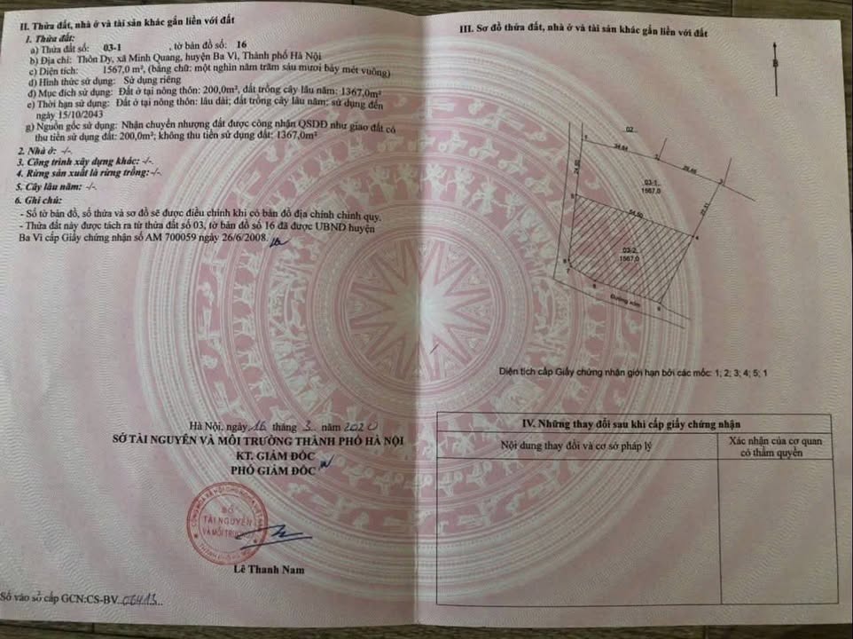 Lô đất nghỉ dưỡng thôn Dy Ba Vì 1567m² giá 6.5 tỷ - Đầu tư sinh lời hấp dẫn!