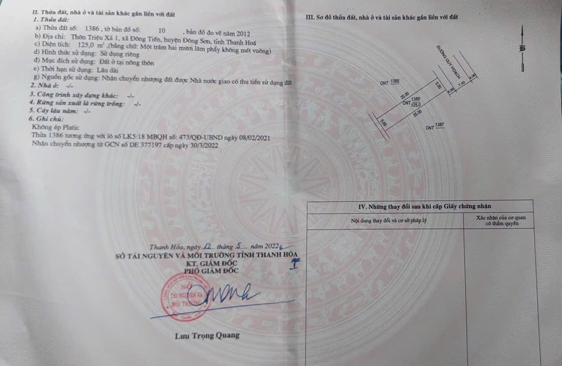 Đất nền Đông Tiến, Thanh Hóa 125m² giá 1 tỷ - View công viên tuyệt đẹp!