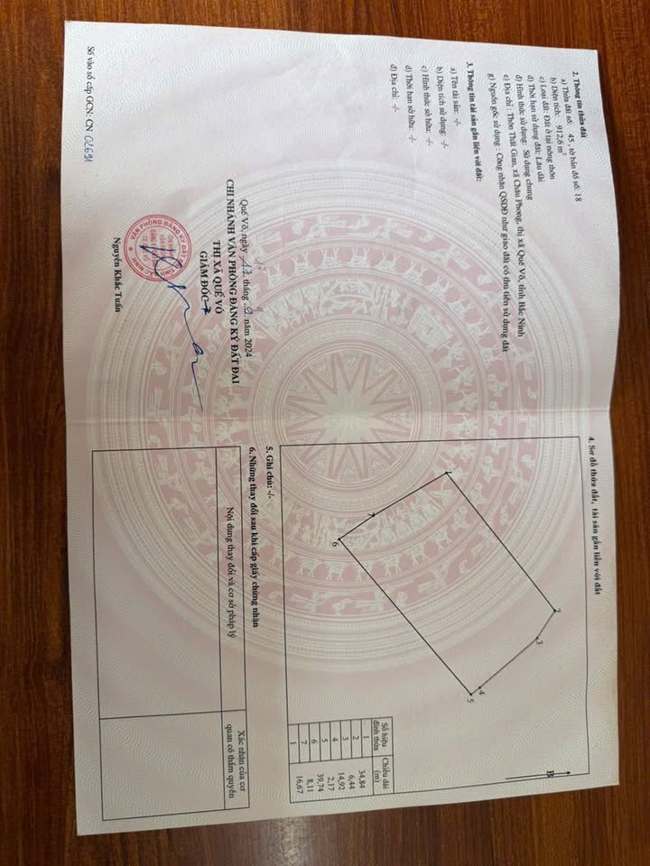 Đất nền 1000m² tại xã Châu Phong, Quế Võ - Đầu tư sinh lời cao chỉ 9 tỷ!