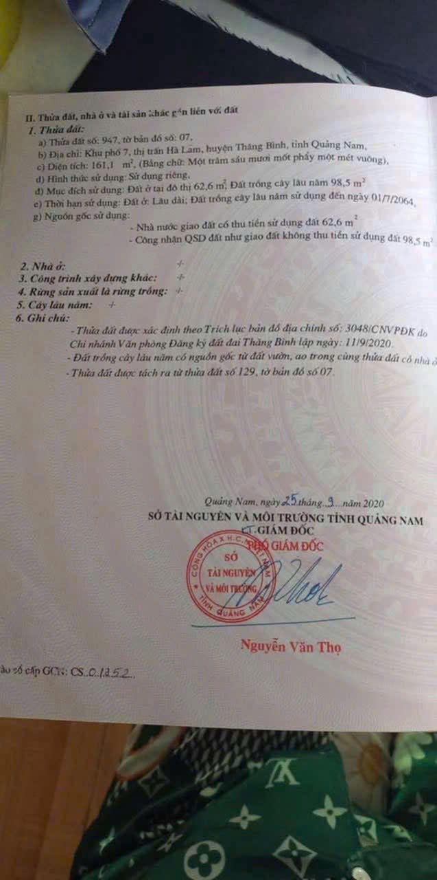 Đất nền khu phố 7, Thăng Bình 160m² giá 650 triệu - Cơ hội đầu tư hấp dẫn!