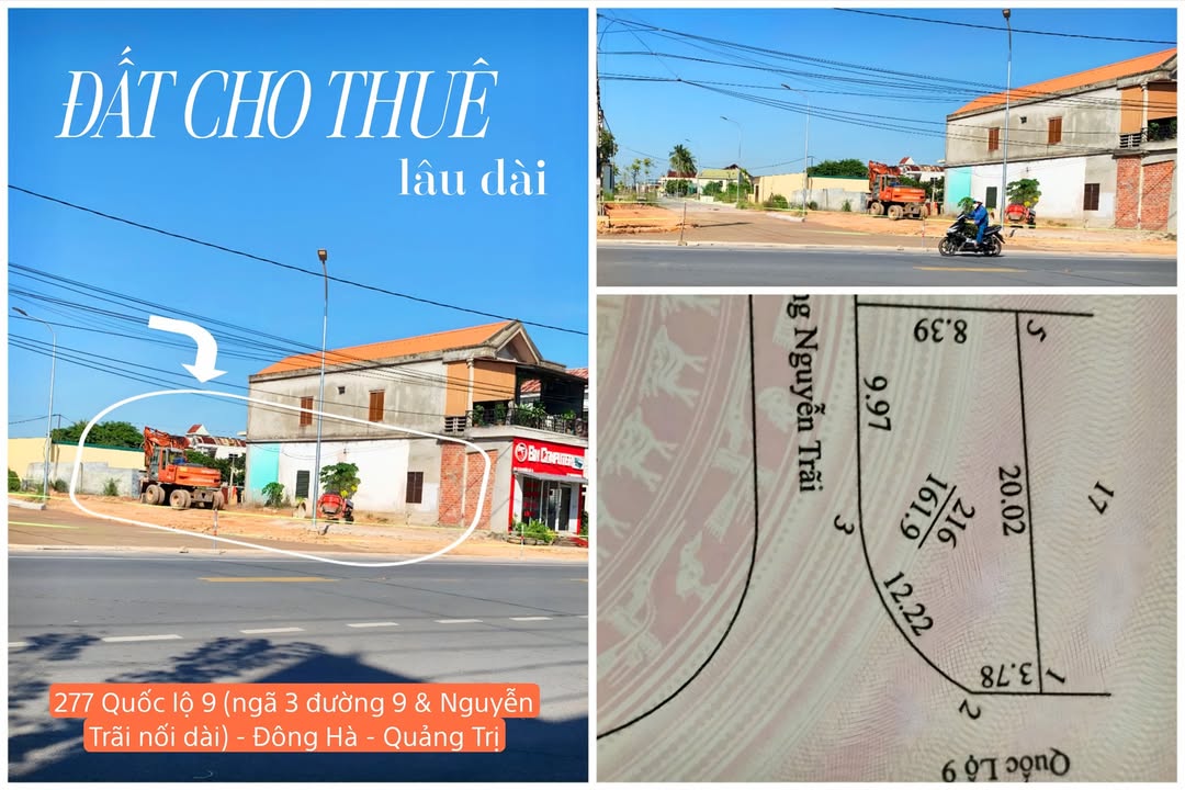 Cho thuê đất mặt tiền 277 Quốc lộ 9, Đông Hà - Diện tích 162m², giá 10 triệu/tháng - Vị trí đắc địa thuận lợi kinh doanh!