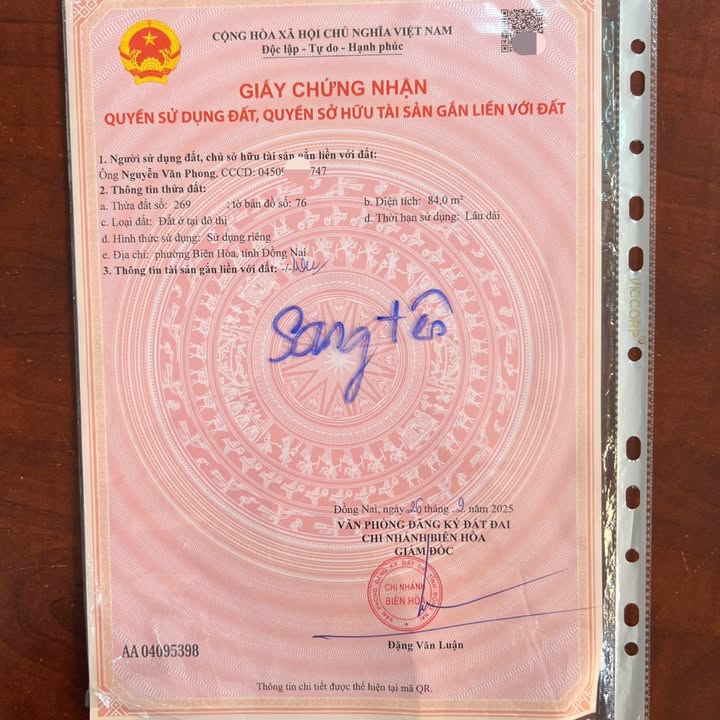 Đất Tái định cư Tân Hạnh, Biên Hòa 84m² giá 2.55 tỷ - Đường nhựa thông thoáng!