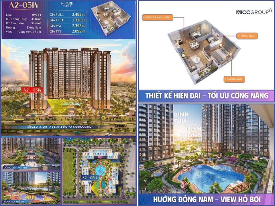 Căn hộ 1PN tại Vinhomes Star City Thanh Hóa 45.8m² giá 2 tỷ - Không gian sống hiện đại!
