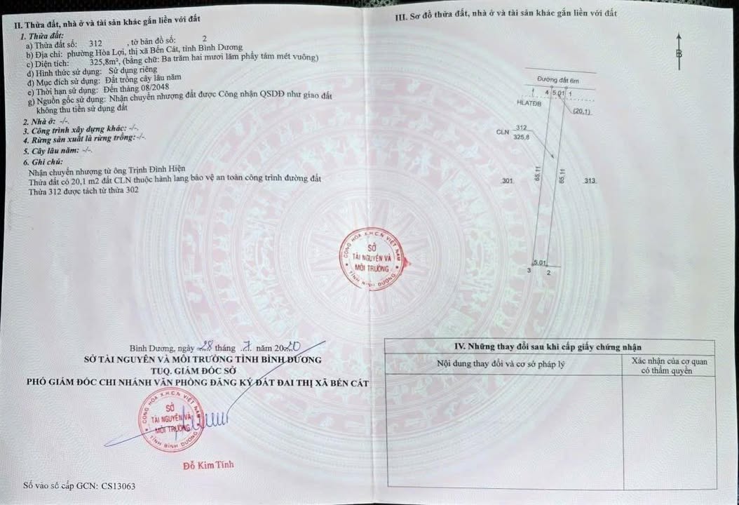 Đất thổ cư Hòa Lợi Bến Cát 325m² giá 1.4 tỷ - Lô góc gần KCN Mỹ Phước III!