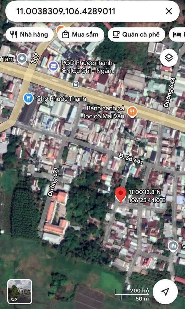 Đất thổ cư 100% xã Phước Thạnh, Củ Chi 100m² - Sổ hồng chính chủ, giá tốt!