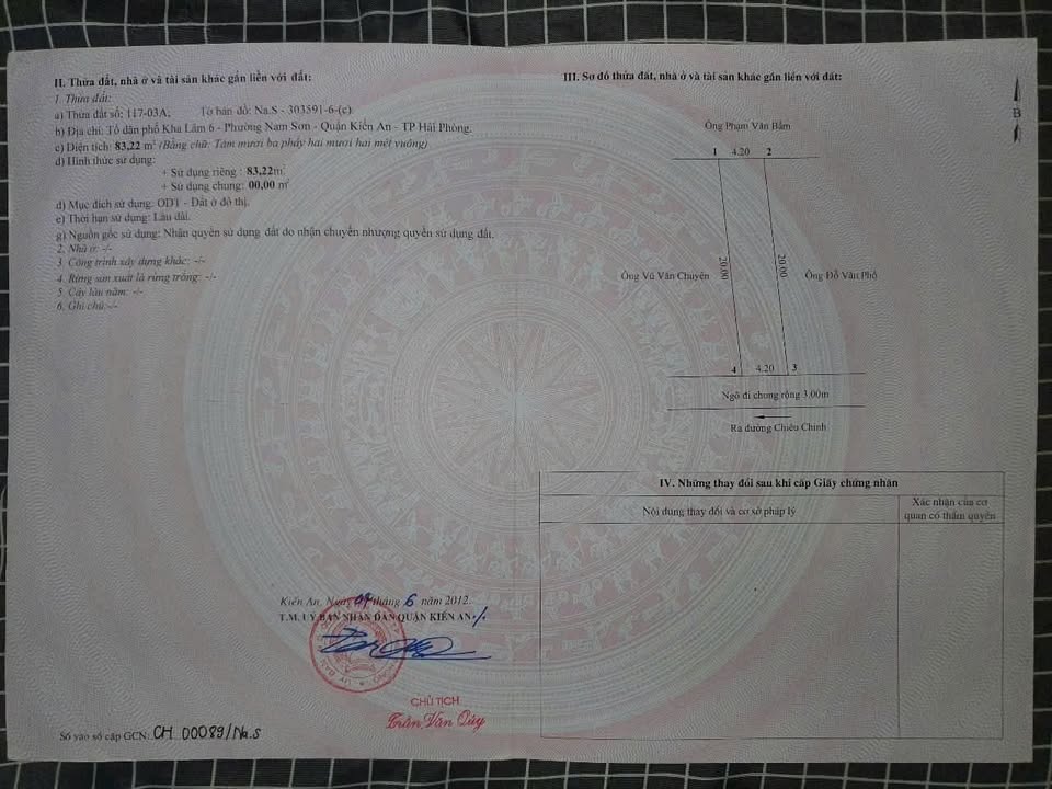 Đất nền Nam Sơn Kiến An 83m² giá 1.1 tỷ - Sổ hồng chính chủ, hướng Nam