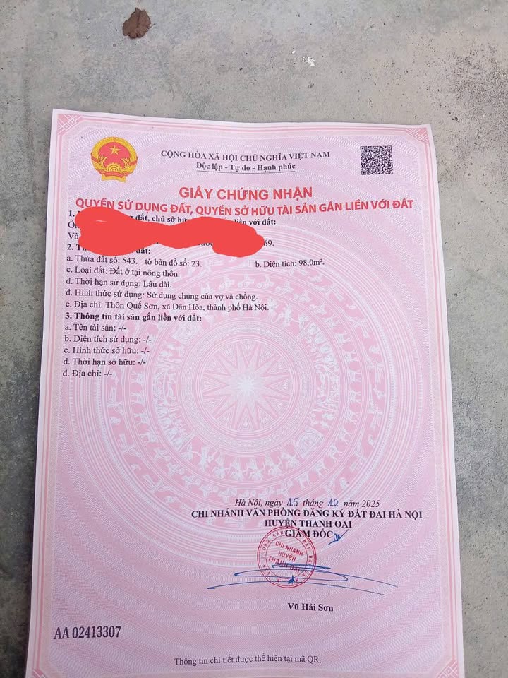 Đất nền xã Dân Hòa, Thanh Oai 98m² giá 4.704 tỷ - Đầu tư tiềm năng ngay gần KCN!