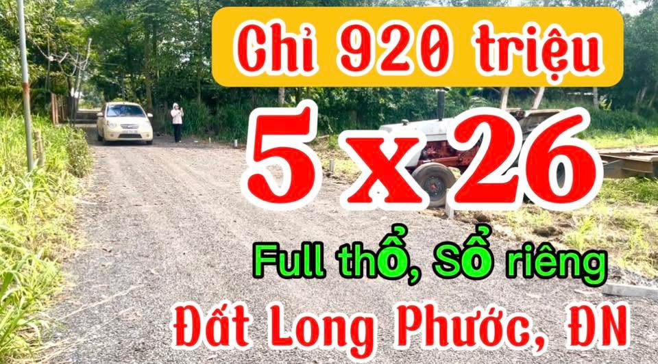 Đất thổ cư 130m² tại Long Phước, Long Thành chỉ 920 triệu - Đầu tư sinh lời ngay!