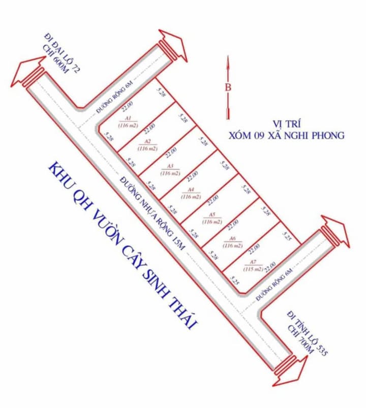Đất nền Nghi Phong 116m² giá 1.8 tỷ - Hướng Tây Nam, phong thủy tốt!