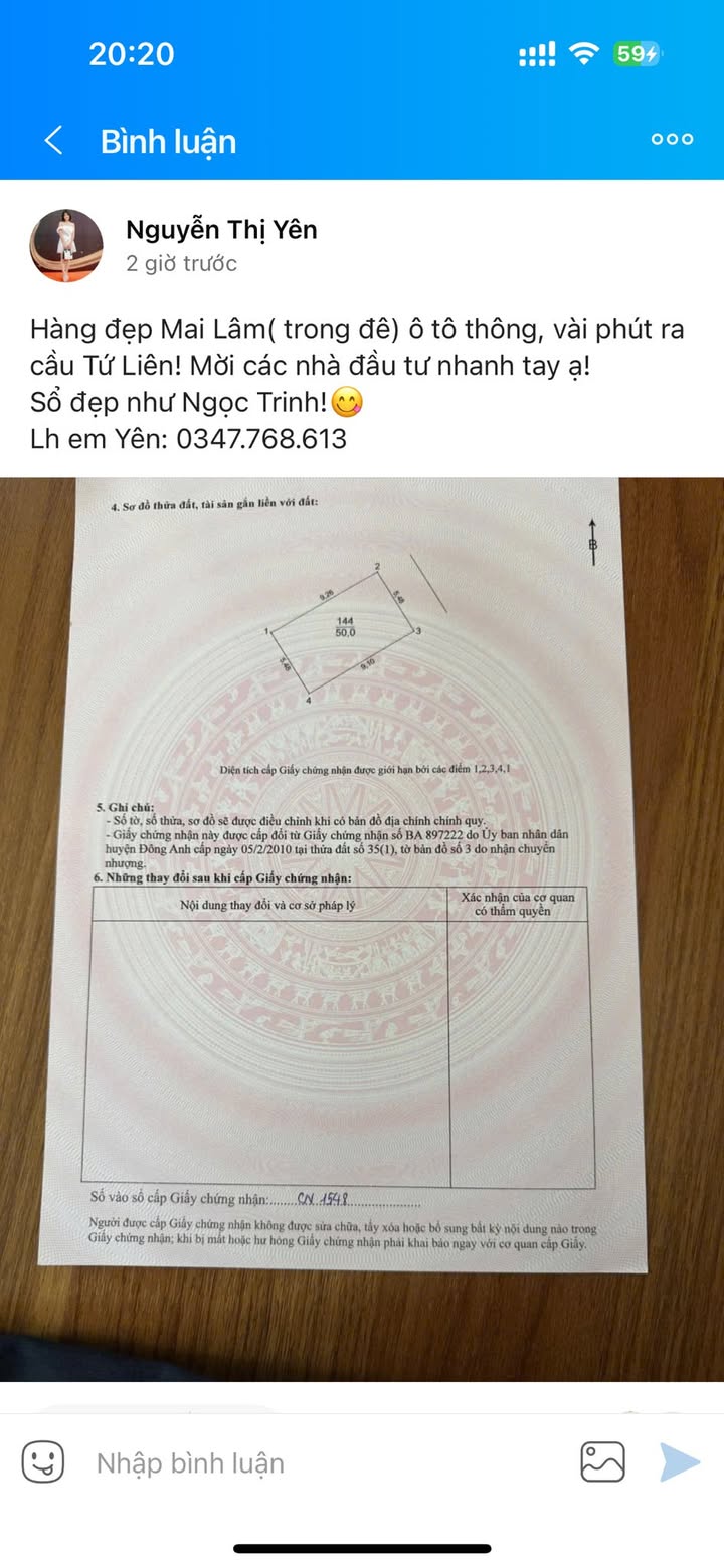 Đất nền Mai Lâm Đông Anh 50m² - Vị trí đắc địa, ô tô thông vào!