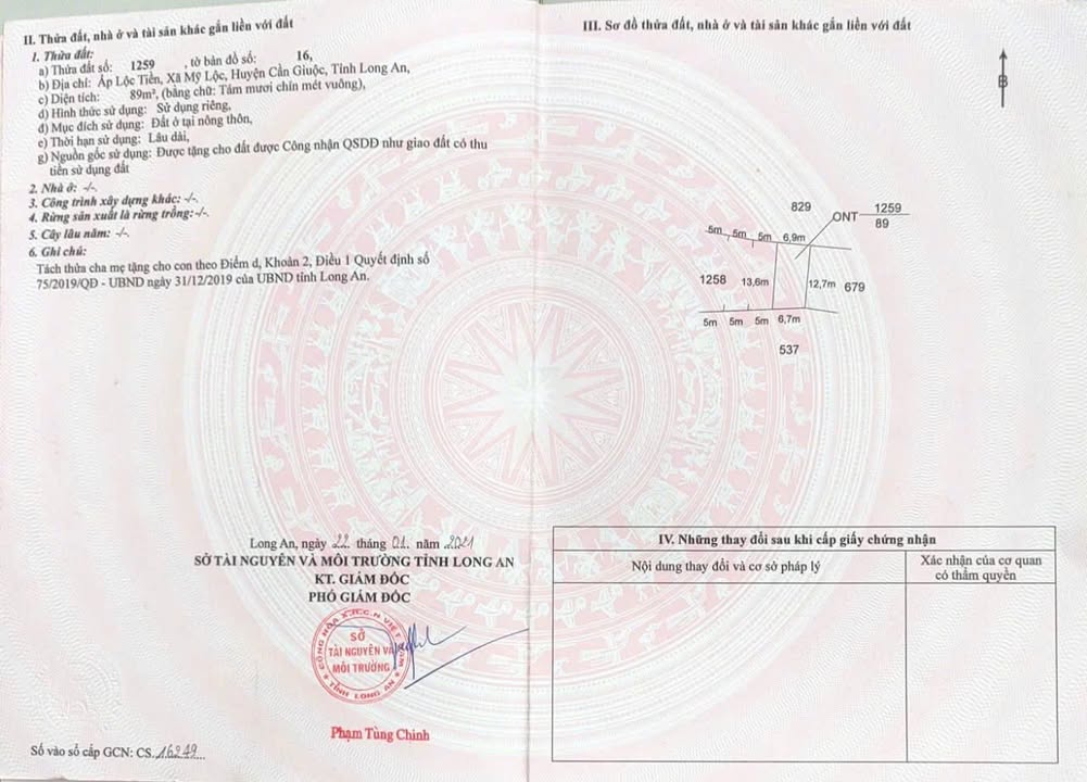 Đất nền 89m² tại Lộc Tiền, Cần Giuộc giá chỉ 620 triệu - Sổ hồng riêng
