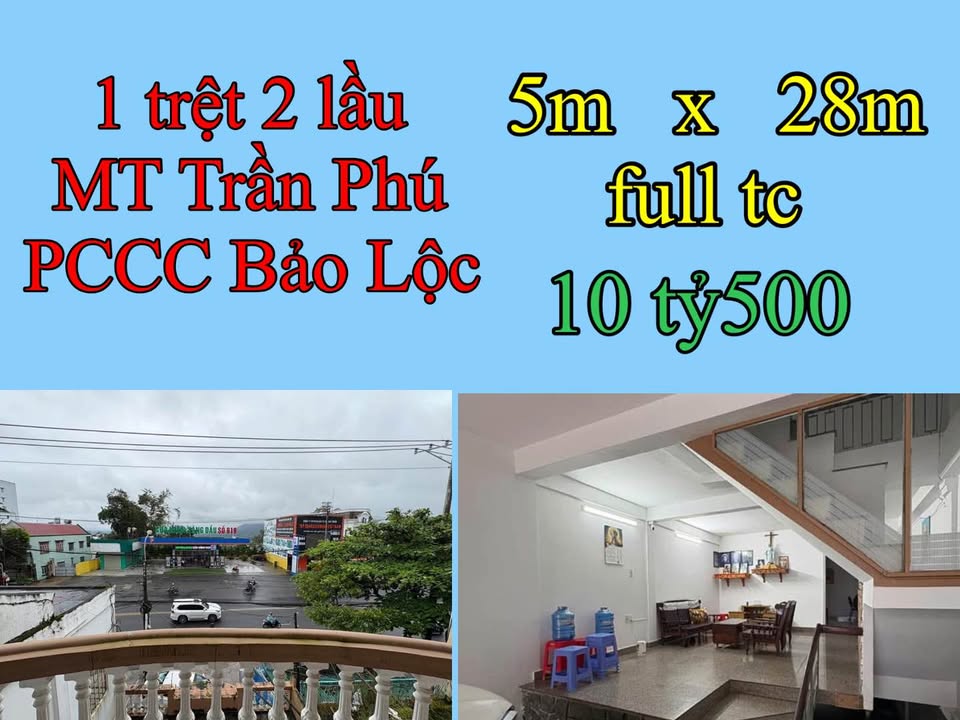 Nhà mặt tiền Trần Phú, Bảo Lộc 140m² giá 10.5 tỷ - Kinh doanh thuận lợi!