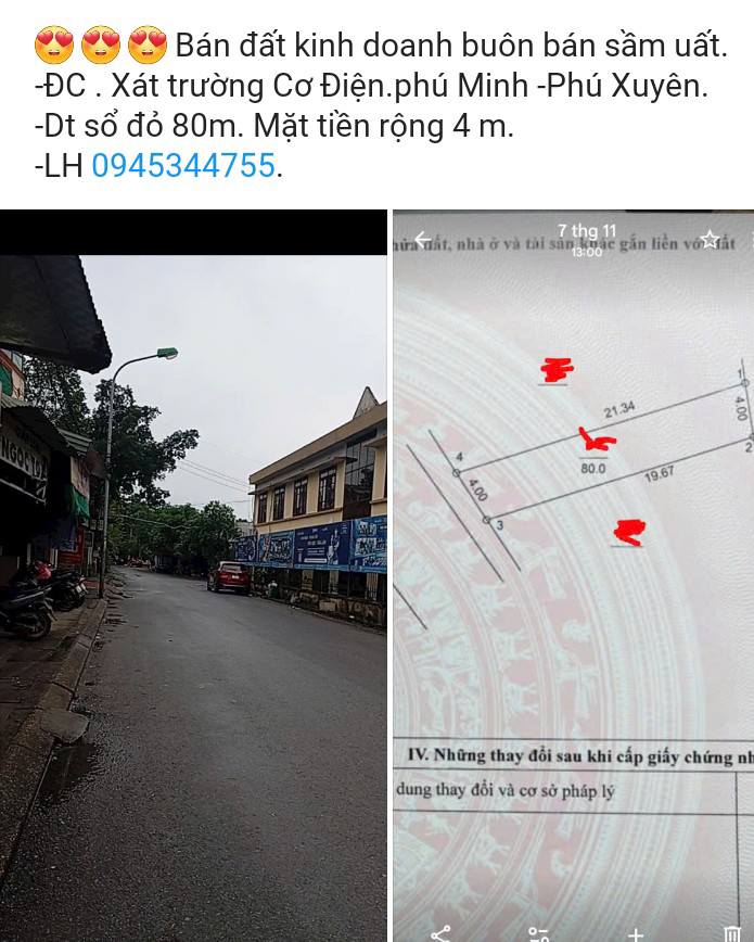 Đất sổ đỏ Phú Minh - Phú Xuyên 80m² - Vị trí đắc địa kinh doanh