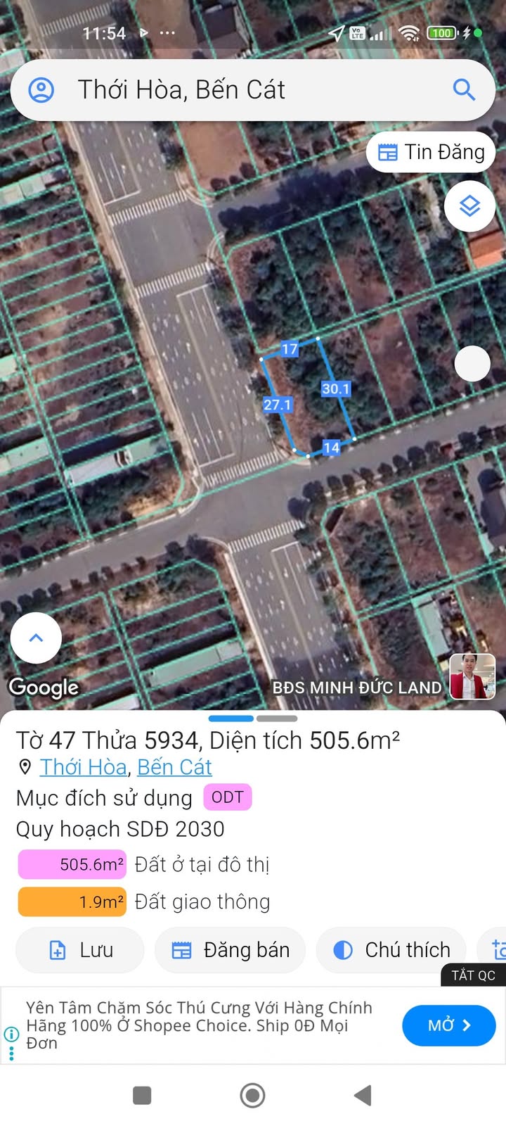 Đất mặt tiền lô góc Mỹ Phước 4 - Thới Hòa, Bình Dương 505m² giá 7 tỷ - Đầu tư sinh lời ngay!