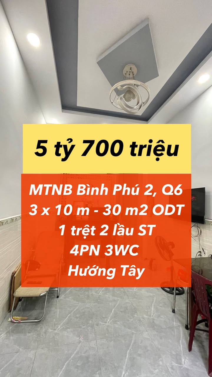 Nhà phố Bình Phú 2, Quận 6, 30m² giá 5.7 tỷ - Nhà đẹp, vị trí thuận lợi!