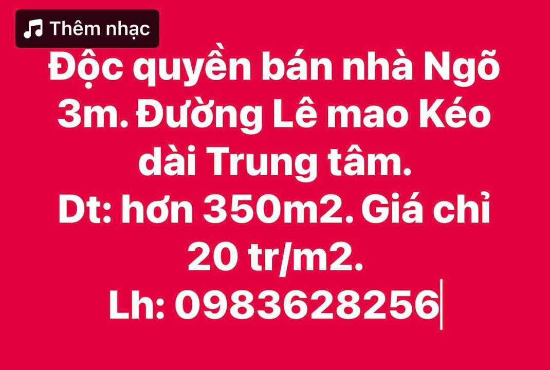 Nhà phố Lê Mao kéo dài, TP. Vinh 350m² giá 6.475 tỷ - Độc quyền bán!