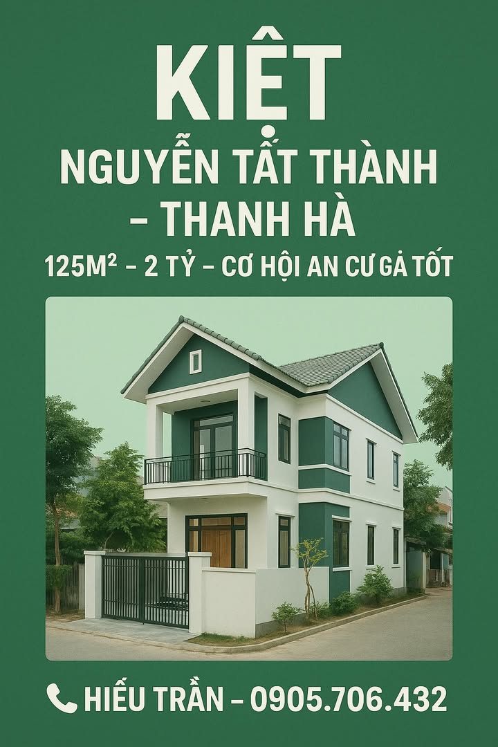 Đất nền Nguyễn Tất Thành, Thanh Hà, Hội An 125m² giá 2 tỷ - Cơ hội đầu tư hấp dẫn!