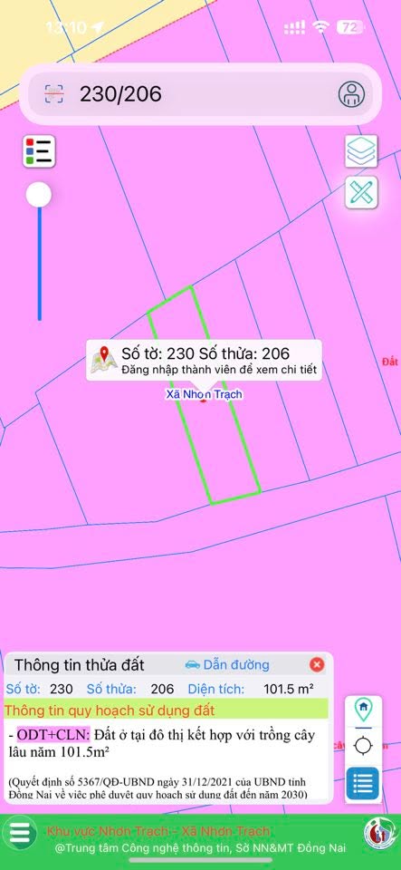 Đất nền Hiệp Phước, Nhơn Trạch 101m² giá 1.5 tỷ - Sổ hồng riêng, đường xe tải vào