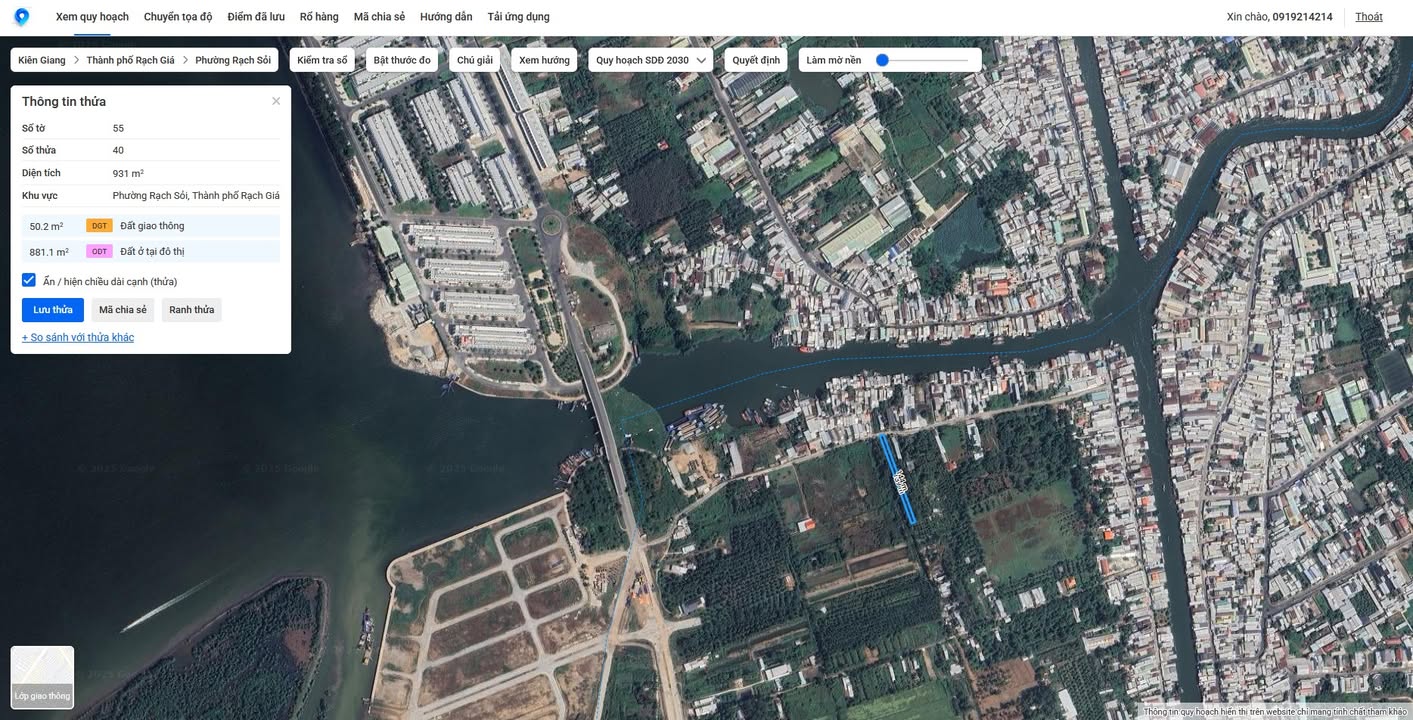 Đất thổ cư 904,9m² mặt tiền đường Đào Duy Từ, Rạch Giá - Cơ hội đầu tư vàng!