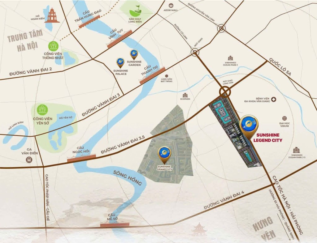 Căn hộ 2PN Sunshine Legend Hưng Yên 73m² giá chỉ 4 tỷ - View sông Hồng tuyệt đẹp!