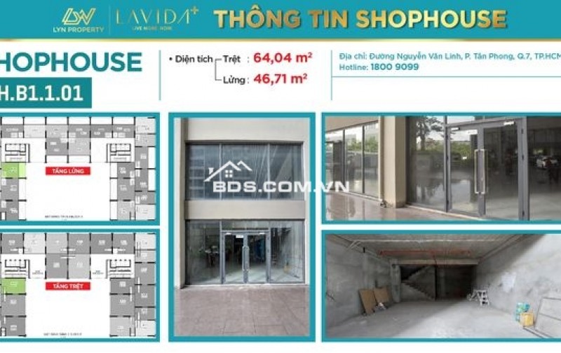Shophouse Lavida Plus Quận 7 100m² giá 55 triệu - Tiềm năng kinh doanh vượt trội!