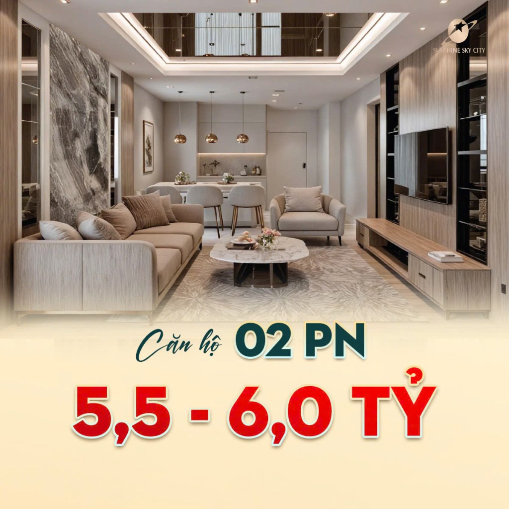 Căn hộ Sunshine Sky City 77m² giá 5.5 tỷ - Vị trí vàng 3 mặt sông