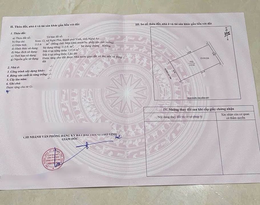 Đất nền xóm 5 Nghi Phú 113m² giá 4.1 tỷ - Đường QH 18m, hướng Tây Nam