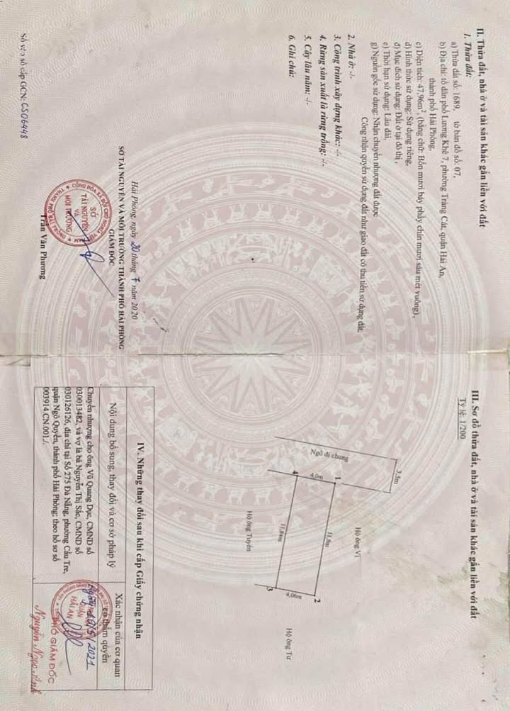 Đất ngõ 216 Cát Linh, Tràng Cát 47.96m² giá 1.6 tỷ - Tiềm năng đầu tư cao!