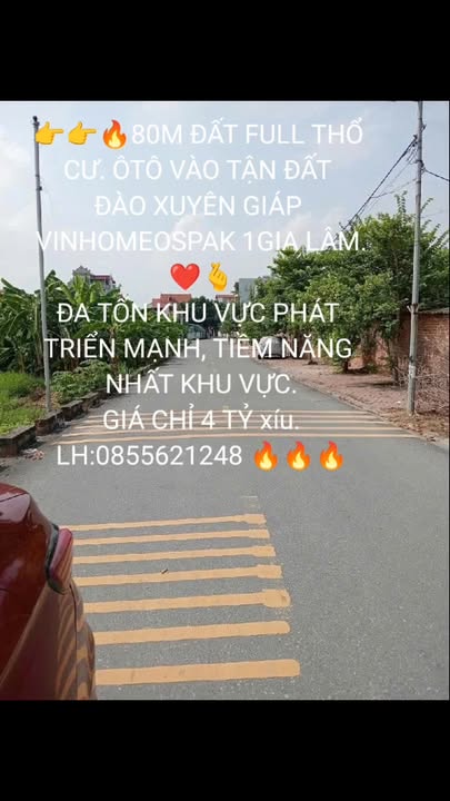 Đất thổ cư Đa Tốn 80m² giá 4 tỷ - Ô tô vào tận đất, cơ hội đầu tư cực hiếm!