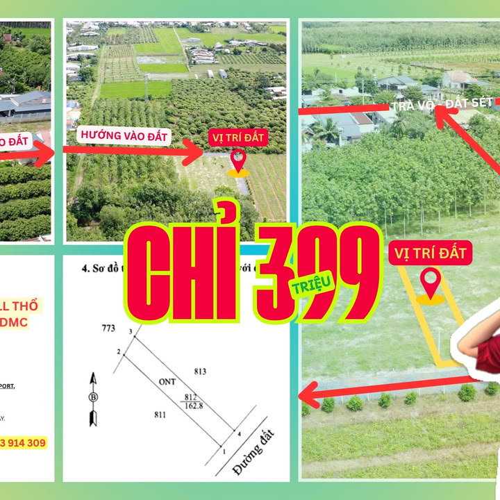 Đất thổ cư Dương Minh Châu 165m² giá 399 triệu - Cơ hội đầu tư tuyệt vời!