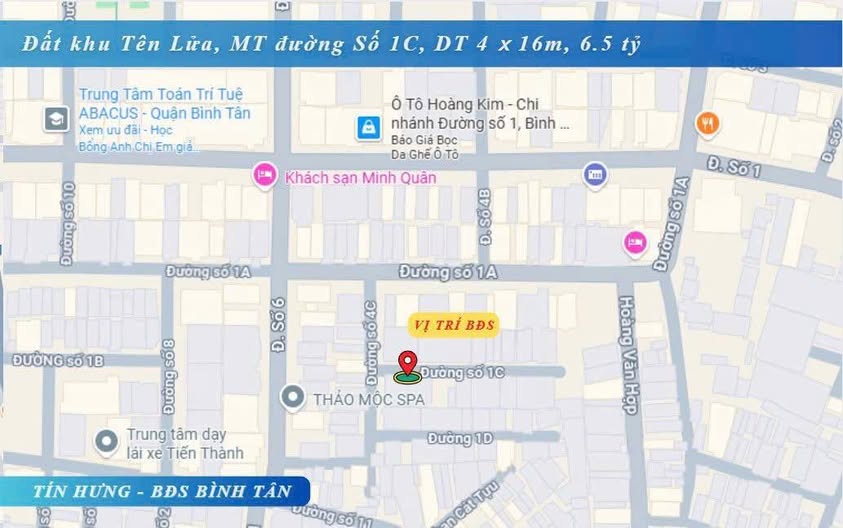 Đất nền khu Tên Lửa, Bình Tân 64m² giá 6.5 tỷ - Cạnh Aeon Mall!