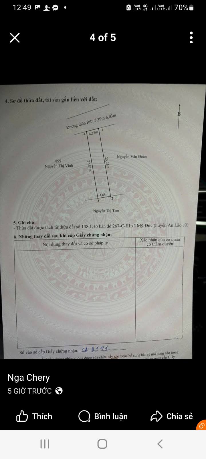 Đất nền mặt đường Kim Châm, xã Mỹ Đức, 105m² - Đầu tư sinh lời ngay!