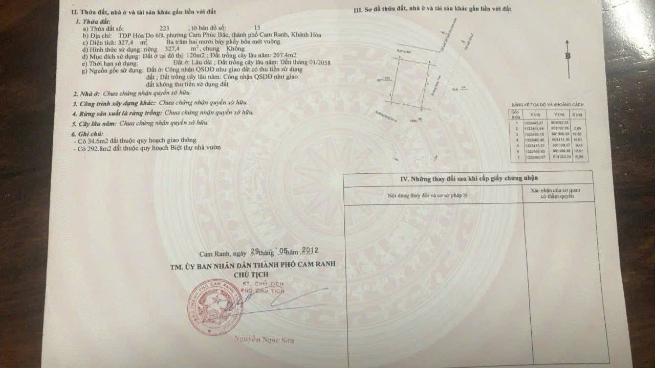 Bán lô đất mặt tiền TDP Hoà Do 6B, Cam Phúc Bắc, 327m² giá 2.2 tỷ - Đầu tư lý tưởng!