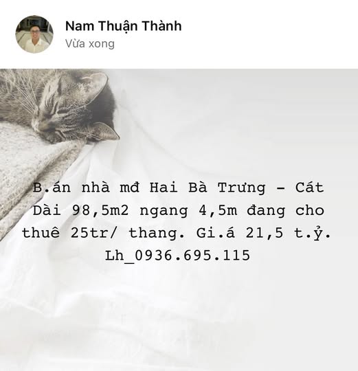 Nhà mặt phố Hai Bà Trưng, Cát Dài 98,5m² giá 21,5 tỷ - Đang cho thuê 25 triệu/tháng!