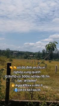 Đất nền Định An Dầu Tiếng 1769m² giá 1 tỷ - Cơ hội đầu tư hấp dẫn!