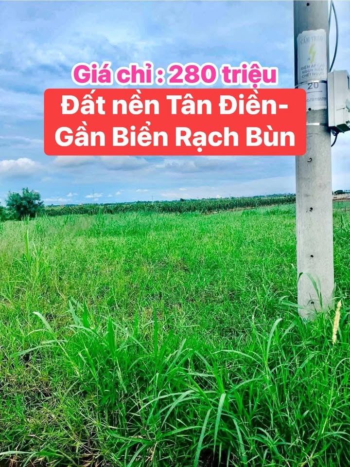 Đất nền Tân Điền Gò Công Đông 120m² giá 280 triệu - Gần biển, view kênh thoáng mát!