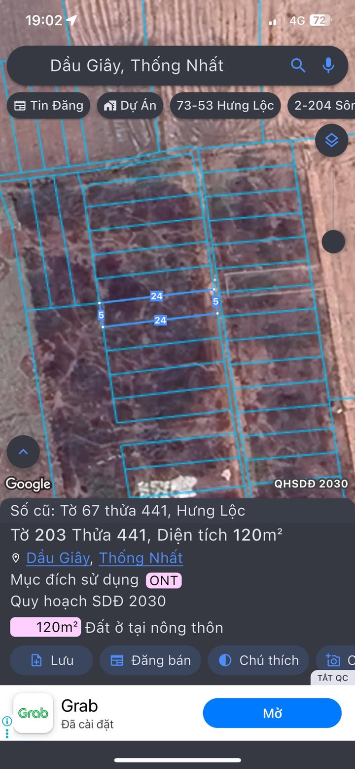 Đất thổ cư 120m² tại ấp 94, xã Dầu Giây - Chỉ 500 triệu, sổ đỏ chính chủ!