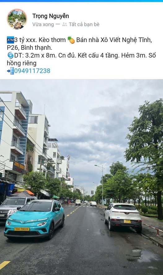 Nhà bán Xô Viết Nghệ Tĩnh, Bình Thạnh 25.6m² giá 3 tỷ - Kết cấu 4 tầng, sổ hồng riêng!