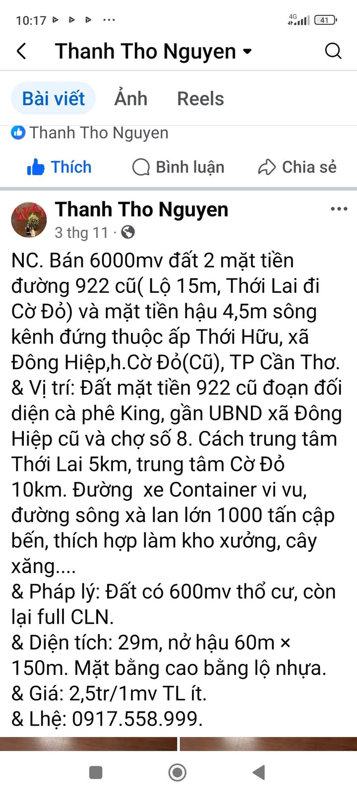 Đất nền 6000m² tại xã Đông Hiệp, huyện Cờ Đỏ - Giá thỏa thuận hấp dẫn!