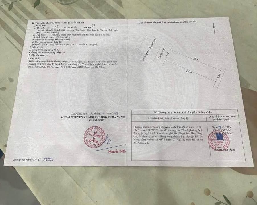 Đất nền Khu đô thị Hòa Xuân 102m² giá 6.1 tỷ - Vị trí vàng, tiềm năng đầu tư!