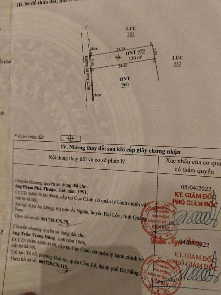 Đất thổ cư Điện Phước 120m² giá chỉ 655 triệu - Cơ hội đầu tư tuyệt vời!